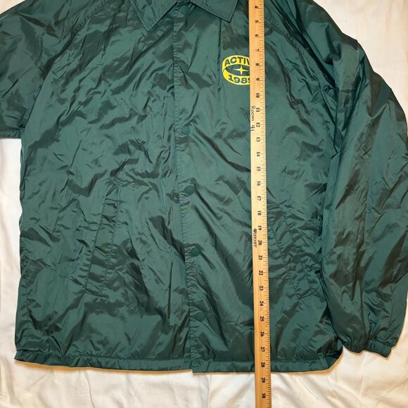 Men’s Vintage Inspired, Green, Nylon, Coach’s Jacket, Size Large - Picture 3 of 7
